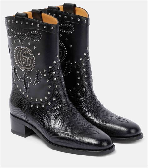 gucci print bootie|Gucci cowboy boots.